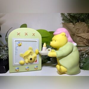 Vintage Set Of 2 Disney Classic Winnie the Pooh Ceramic Night Light Collectible